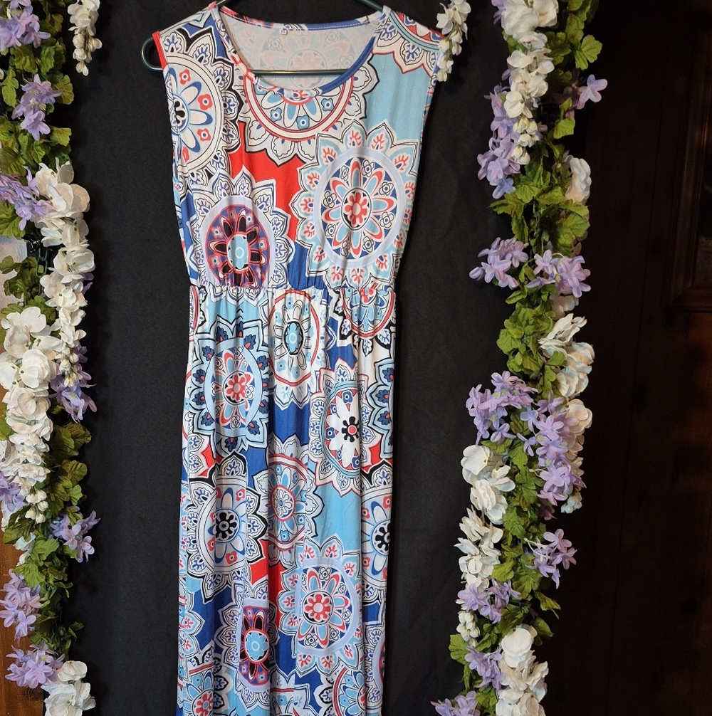 Multicolor Patterned Women's Dress